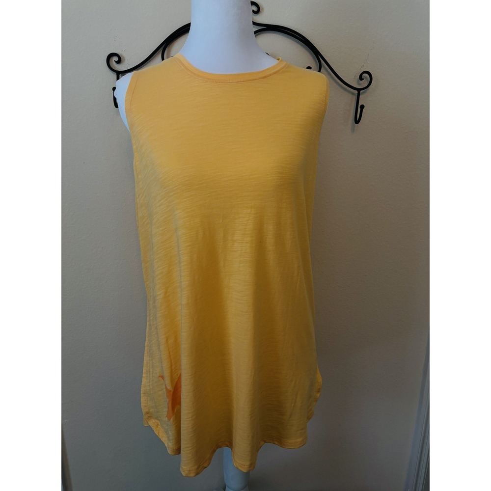 Tasc Performance Tank Top Womens L White Dropped Armhole Athleisure tangerine